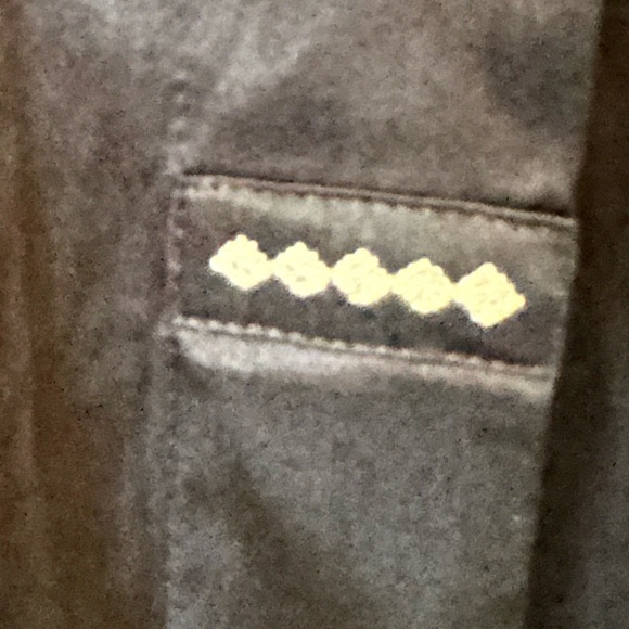 Jones, New York navy blue satin night dress with white embroidery on pocket L - Picture 3 of 6